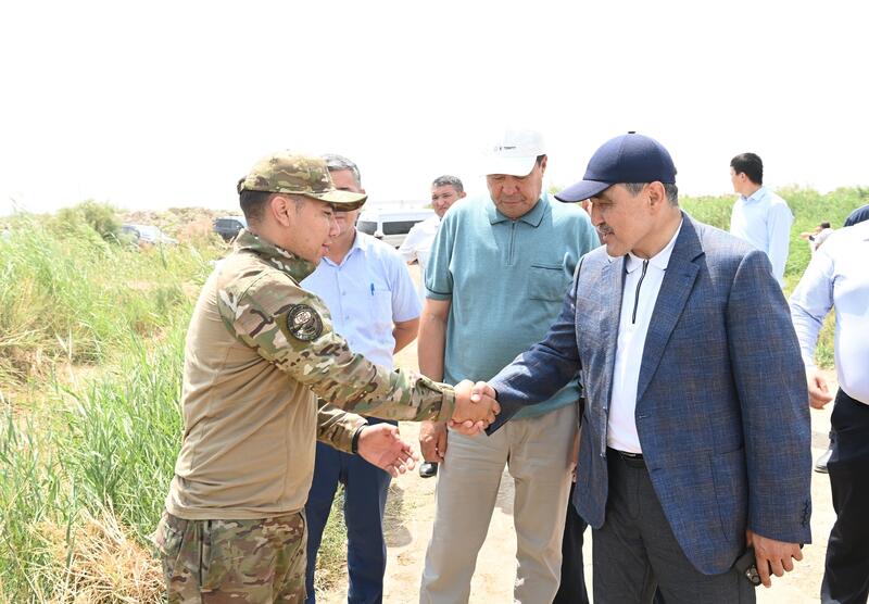 Министр водных ресурсов и ирригации ознакомился с ходом поливного периода в Жанакорганском и Шиелийском районах