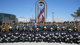 Министр по ЧС принял участие в памятной церемонии на Аллее спасателей