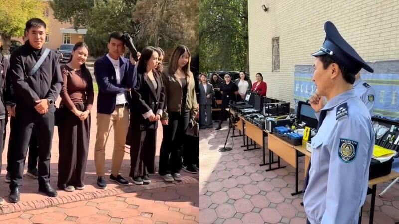 Студентам продемонстрировали работу криминалистической лаборатории в Туркестанской области