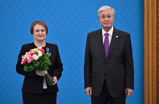 Забиякина Оксана Сергеевна – учитель КГУ «Школа-лицей имени Насыра Смагулова города Ерейментау Акмолинской области, награждена медалью «Ерен еңбегі үшін»