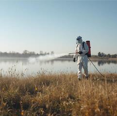 В Балхаше начали борьбу с комарами