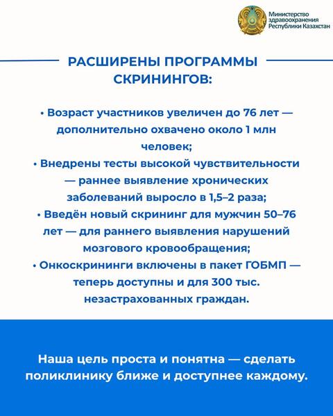 ЧТО ИЗМЕНИЛОСЬ В ПОЛИКЛИНИКАХ: РАСШИРЕНЫ СКРИНИНГИ И СОКРАЩЕНА ОЧЕРЕДНОСТЬ