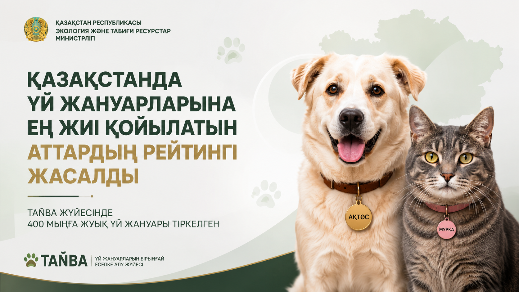 В Казахстане составили рейтинг самых популярных кличек домашних животных