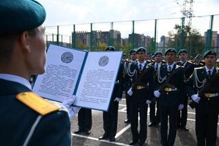 90 кадетов Военного колледжа имени Сагадата Нурмагамбетова приняли Военную присягу