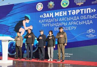 «Закон и порядок»: в Таразе прошёл массовый велопробег