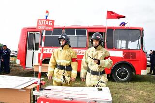 В городе Актобе прошли тактико-специальные учения по тушению лесных и степных пожаров