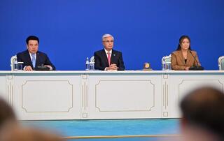 Президент Касым-Жомарт Токаев принимает участие в республиканской Августовской конференции учителей