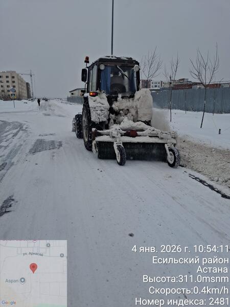Более 3000 дорожных рабочих и свыше 1600 единиц спецтехники задействованы в снегоуборочных работах в Астане
