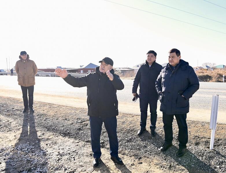 Глава региона ознакомился с ходом реконструкции канала «Кызылжарма» и улицы Сагымбаева