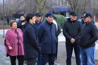 Аким Актюбинской области Асхат Шахаров ознакомился с ходом работ по благоустройству города.