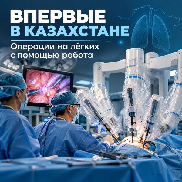 ВПЕРВЫЕ В КАЗАХСТАНЕ ПРОВЕДЕНЫ РОБОТ-АССИСТИРОВАННЫЕ ОПЕРАЦИИ НА ЛЁГКИХ