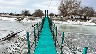 Подвесной пешеходный мост через реку Тундик установили в Каркаралинском районе