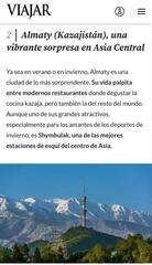 Испанский журнал Viajar признал Алматы одним из самых уникальных горных городов