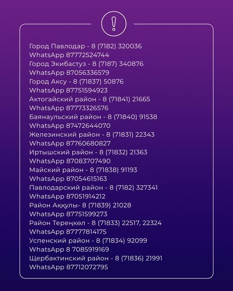 Уважаемые жители Павлодарской области!