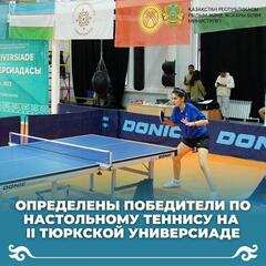 Определены победители по настольному теннису на ІІ Тюркской Универсиаде