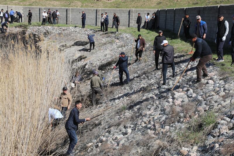ТУРКЕСТАН: В САРЫАГАШЕ В РАМКАХ ЭКОЛОГИЧЕСКОЙ АКЦИИ «МӨЛДІР БҰЛАҚ» ОЧИЩЕНО 15 КИЛОМЕТРОВ КАНАЛОВ И АРЫКОВ