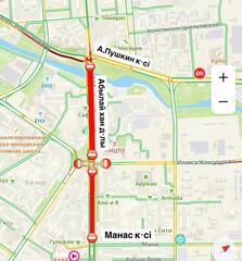 Участок проспекта Абылай хана закрыт на ремонт