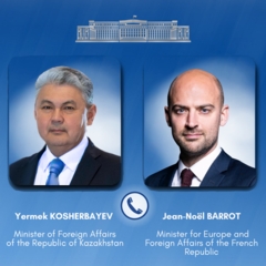 Главы МИД Казахстана и Франции провели телефонный разговор