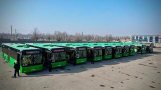 Автопарк Тараза пополнился 10 новыми автобусами