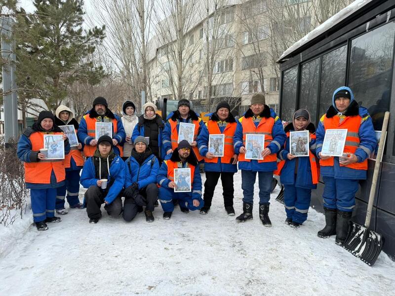 Глазами искусственного интеллекта: волонтеры столичного района Байконыр особенно порадовали работников коммунальных служб