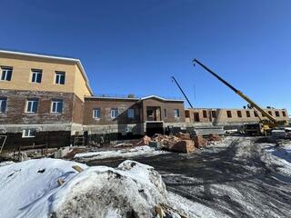 Строящаяся больница в Улытауском районе готова на 45%