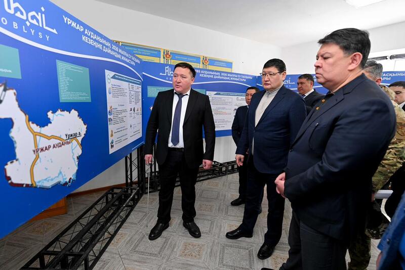 Вице-премьер Канат Бозумбаев ознакомился с ходом противопаводковых мероприятий в области Абай