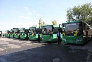 В ТУРКЕСТАНЕ ЗАПУСТИЛИ НОВЫЕ ОБЩЕСТВЕННЫЕ АВТОБУСЫ