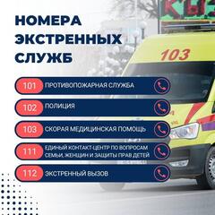 В экстренной ситуации детям важно знать, куда обращаться за помощью. Запомните или сохраните номера экстренных служб, которые работают круглосуточно и готовы прийти на помощь в любое время