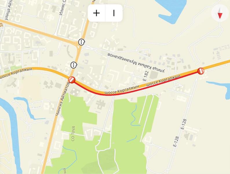 Участок шоссе Коргалжын частично перекроют в Астане