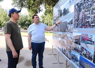 Ербол Карашукеев проинспектировал ход строительных работ в Таразе