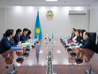 Состоялась встреча Директора Департамента международного права Айши Айткалиевой с Директором отдела международных отношений Министерства юстиции Японии Такехико Кавабучи