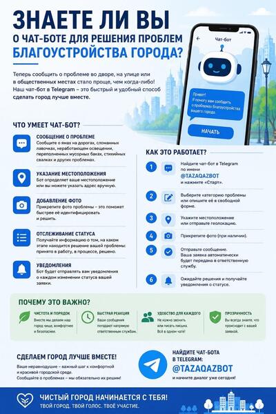 Знаете ли вы о чат-боте для решения проблем благоустройства?