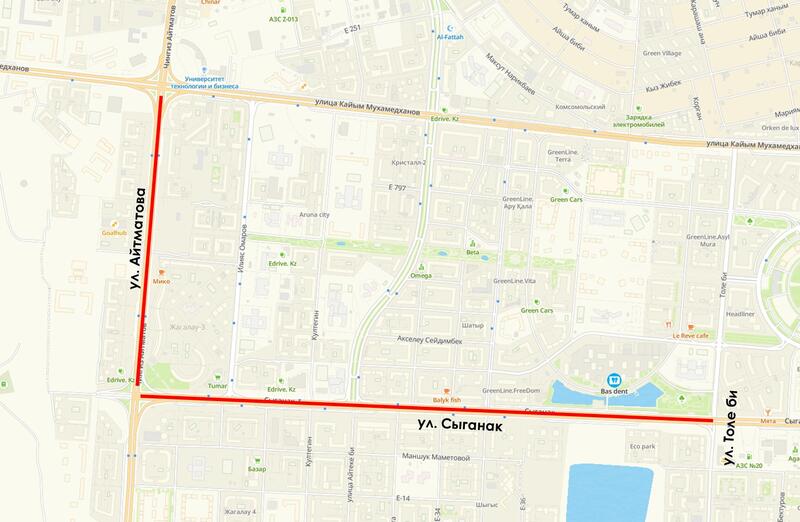 Несколько участков дорог закроют в связи со строительством Tarlan Astana в столице