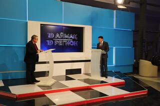 Аким города Ернат Бәзіл дал интервью в программе «19 регион»