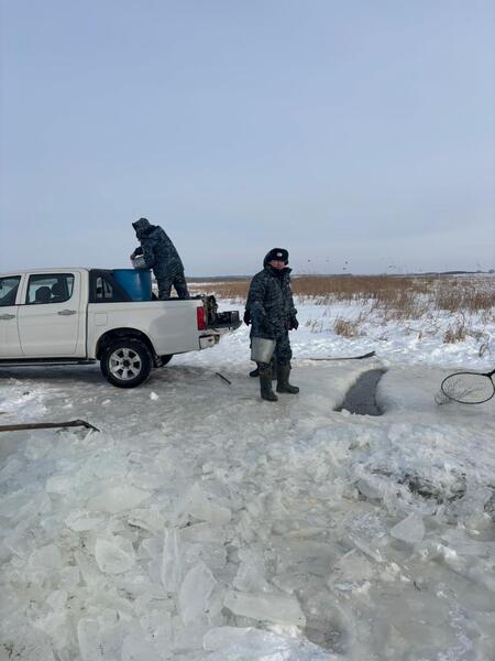 В Северо-Казахстанской области проводятся мероприятия по аэрации озёр с целью предотвращения замора рыбы