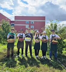 «Таза Қазақстан»: Больше 60 кг урожая собрали в школьном яблоневом саду столицы