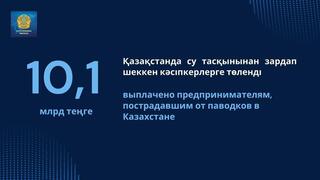 10,1 млрд тенге выплачено предпринимателям, пострадавшим от паводков