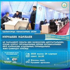 24 ноября глава региона Нурлыбек Налибаев встретится с жителями Кармакшинского района