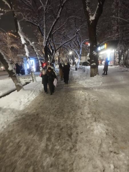 Около 1 200 единиц спецтехники заняты в снегоуборочных работах в Астане ночью