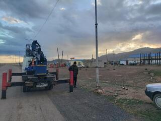 В селе Кайнар обновили систему уличного освещения