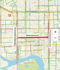 В Астане временно закроют часть проспекта Абая