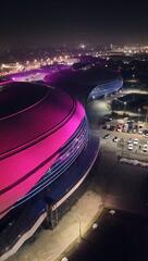 В Алматы Halyk Arena получила современную архитектурную подсветку