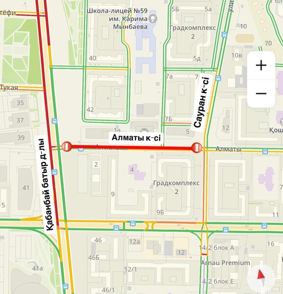 Участок улицы Алматы закрыли на ремонт в Астане