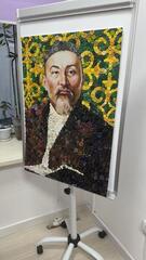 В Астане малыши детского сада создали портрет Абая Кунанбайулы из пуговиц