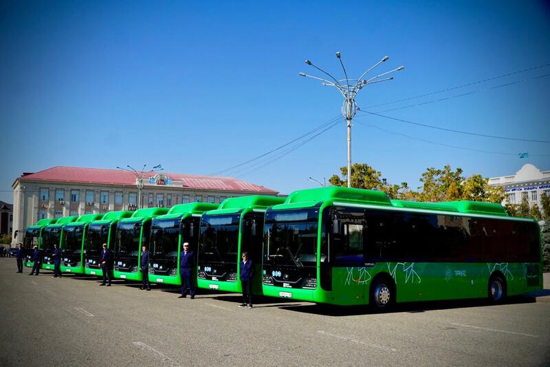 Автопарк Тараза пополнился 24 новыми автобусами