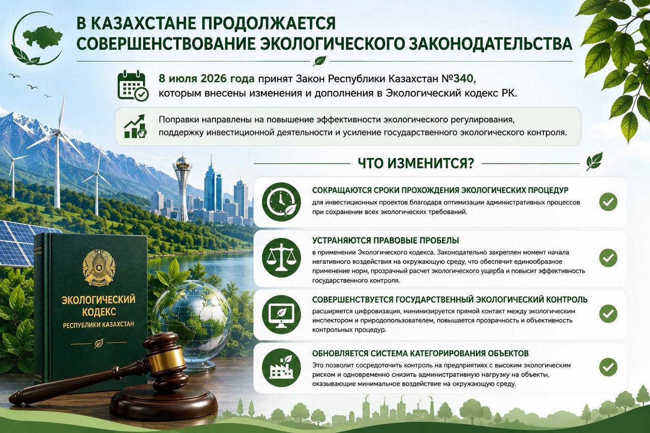 В Казахстане продолжается совершенствование экологического законодательства