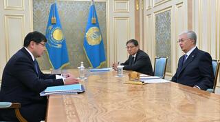 Глава государства принял министра финансов Мади Такиева