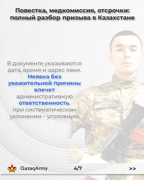 Повестка, медкомиссия, отсрочки: полный разбор призыва в Казахстане