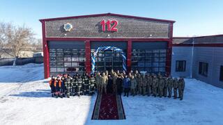 Реновация пожарных частей: Чингис Аринов открыл модульную пожарную часть в городе Ерейментау