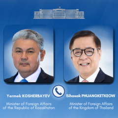 Министры иностранных дел Казахстана и Таиланда провели телефонный разговор